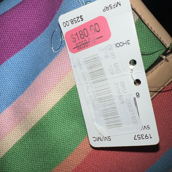 Coach striped canvas and leather shoulder bag - Picture 3 of 6